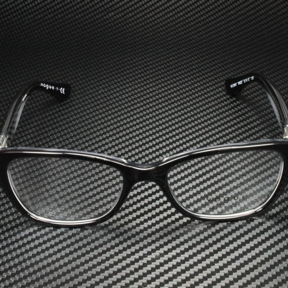 Vogue VO5556 eyeglasses for women in BLACK/TRANSPARENT GLITTER Vogue Women\'s Black Transparent Eyeglasses!